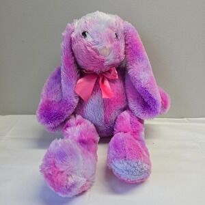 Bunny‎ Plush Stuffed Animal 17 Inch Pink Purple Tie Dye Soft Rabbit Floppy Ears